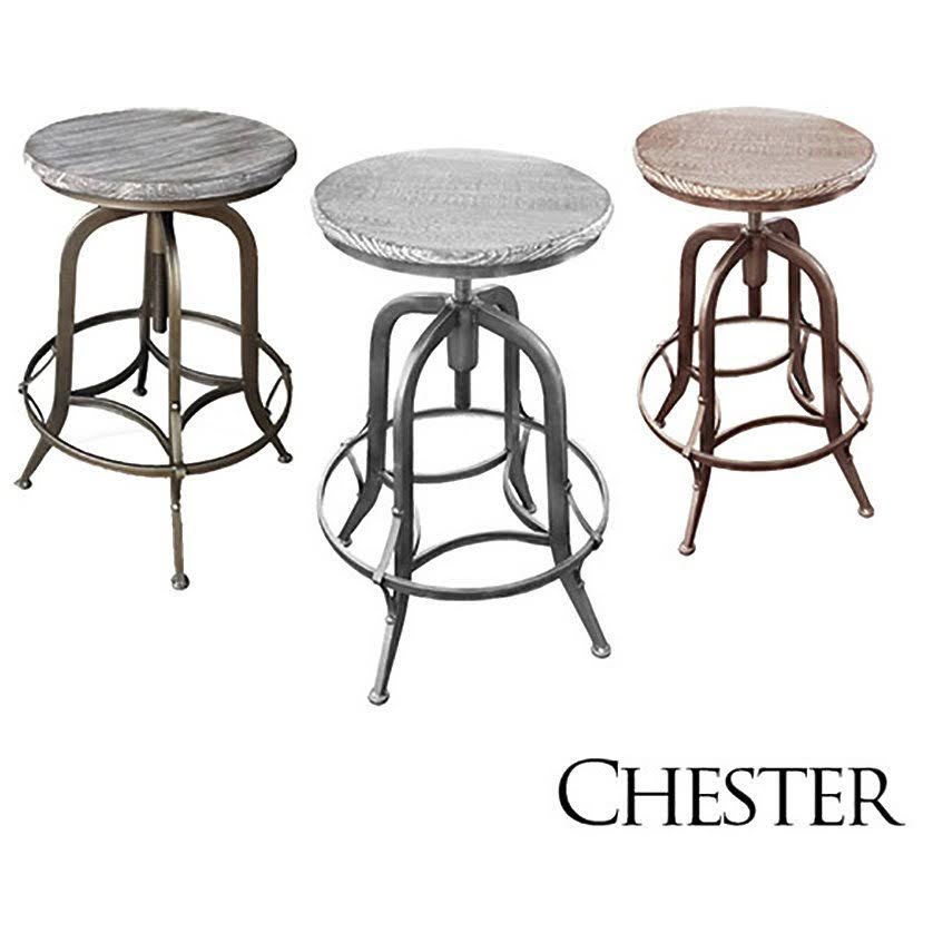Chester Retro Steel Rotating Adjustable Height Barstool - Vintage Copper