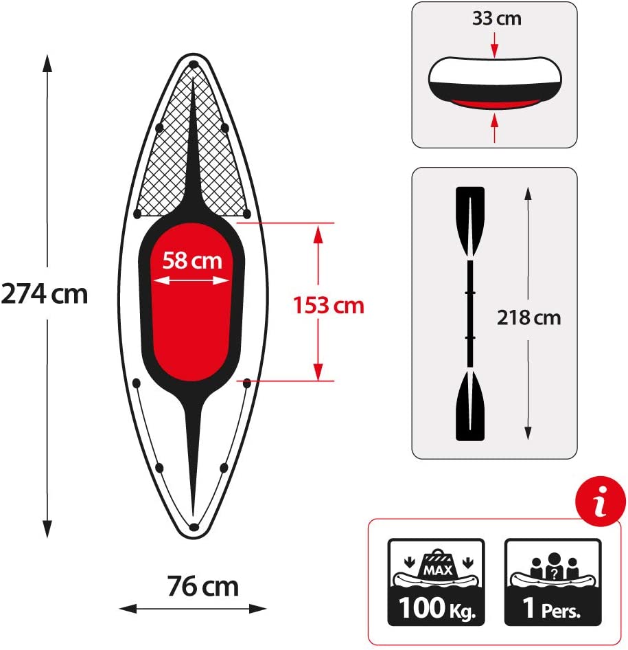 Intex Challenger K1 Kayak, Inflatable Kayak Set with Aluminum Oars and High Output Air-Pump