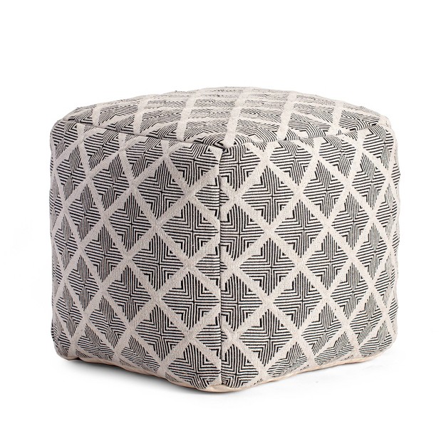 Carondelet Pouf Black ivory Anji Mountain