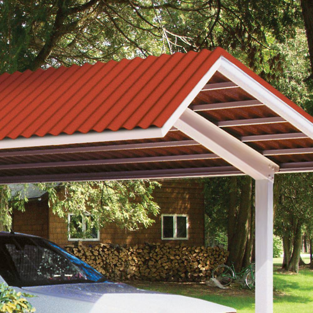Suntop 26 in. x 12 ft. Foamed Polycarbonate Corrugated Roof Panel in Castle Grey 108975