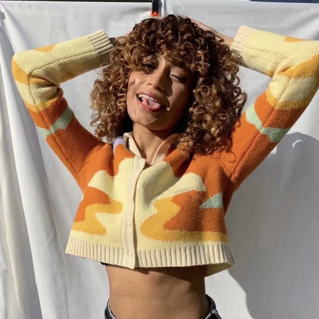 Abstract Cropped CardiganClistos