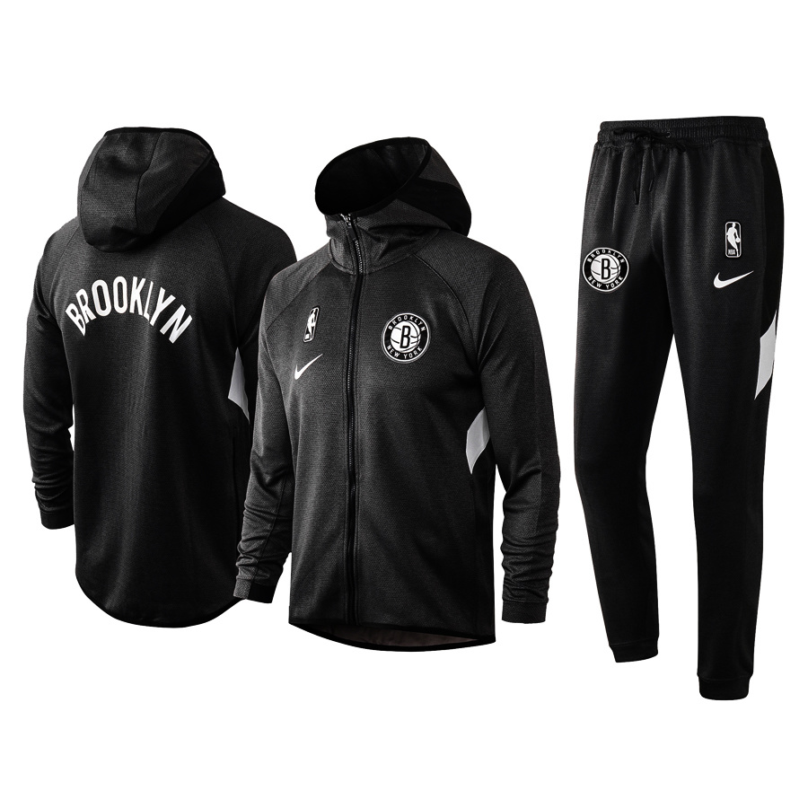 Men's Brooklyn Nets 2019/20 Showtime Full-Zip Therma Flex Performance Hoodie