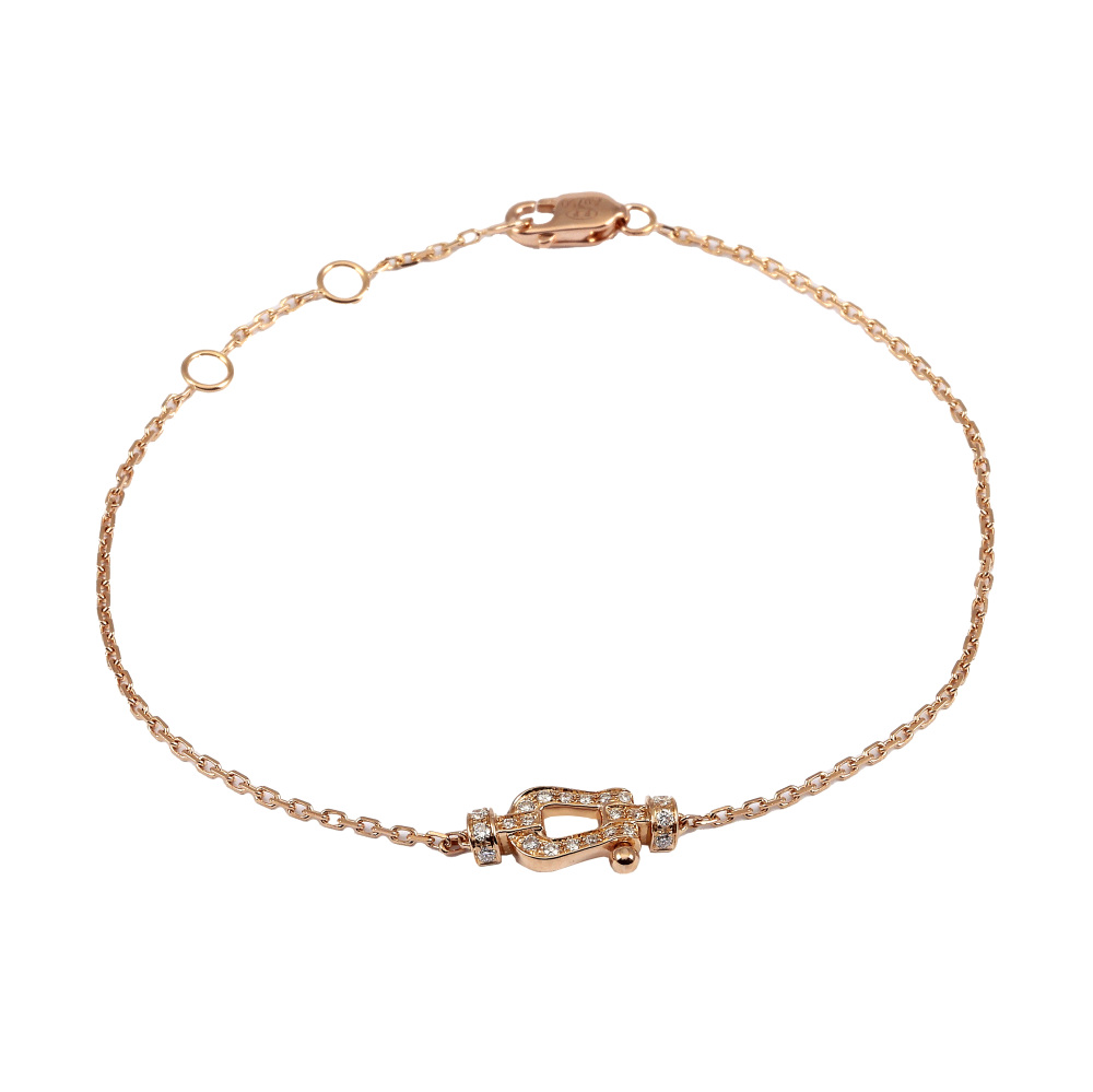 FRED Force 10 Sm Full Diamond Bracelet 18K Rose Gold 6B1126
