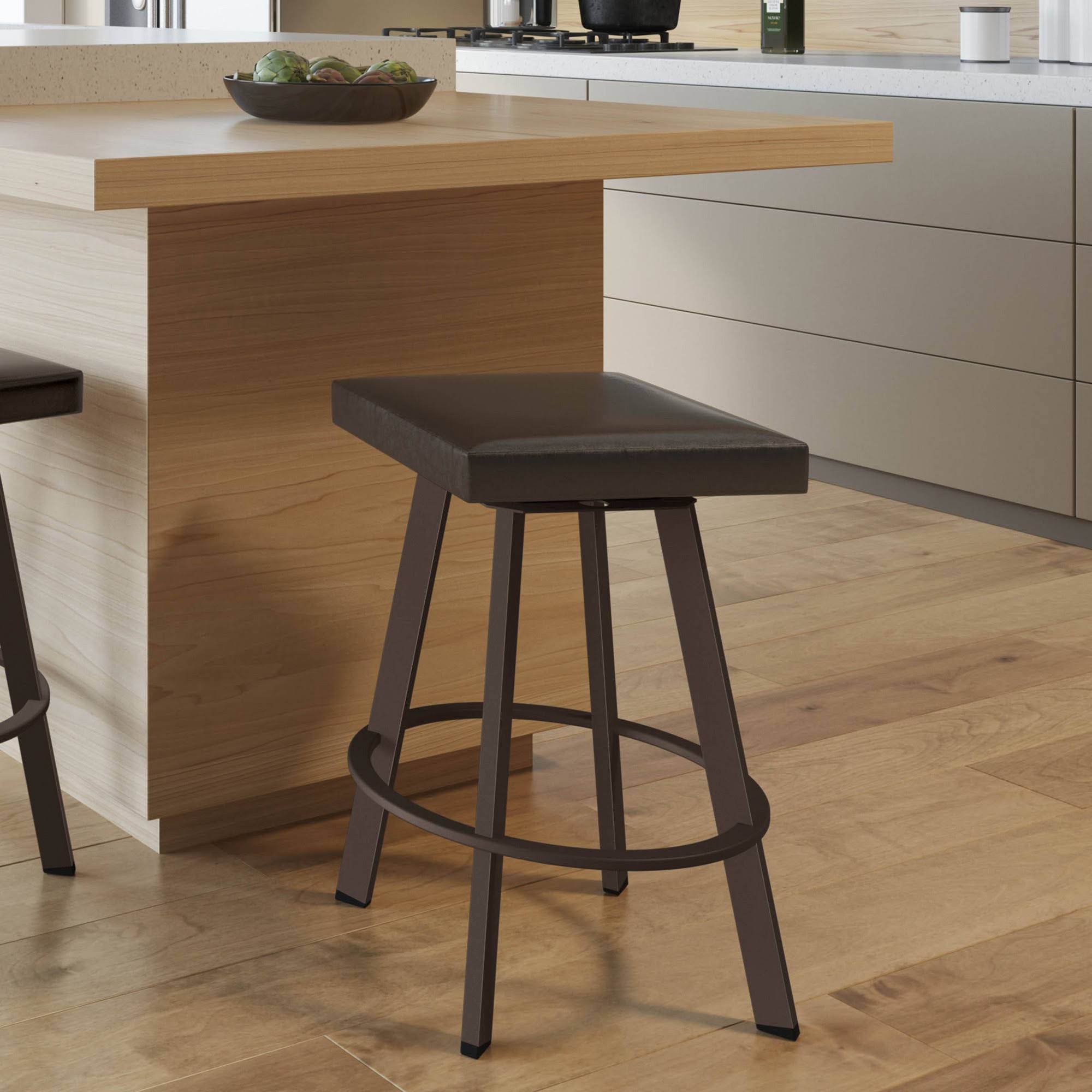 Amisco Sinclair 30 in. Swivel Bar Stool Dark Brown