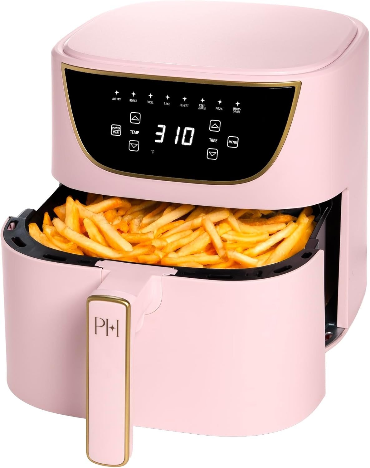 6QT 8-in-1 Air Fryer, PFAS-Free Nonstick, Illuminated Touchscreen, Pink Finish