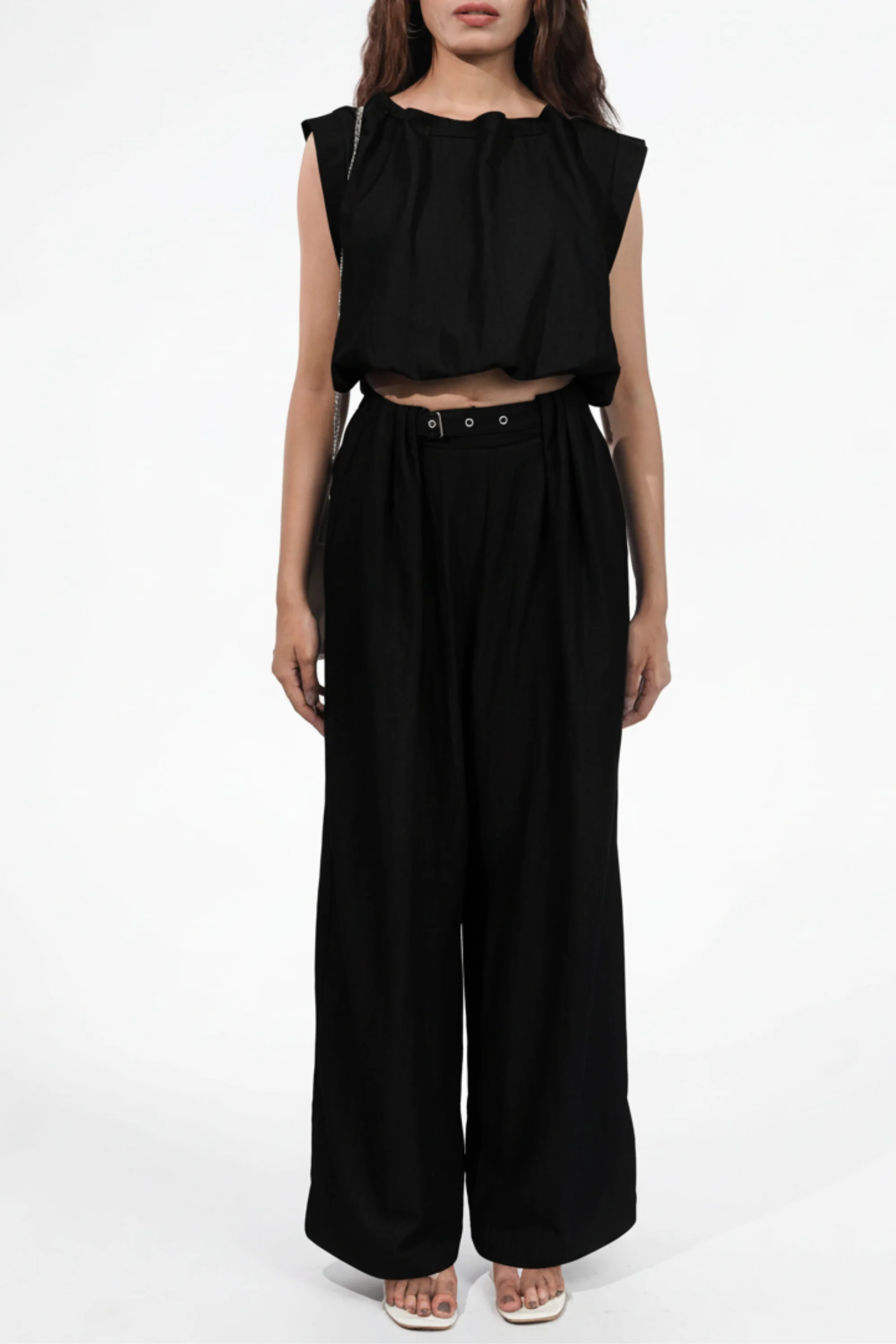 Poof Black Denim  Co-ord Set