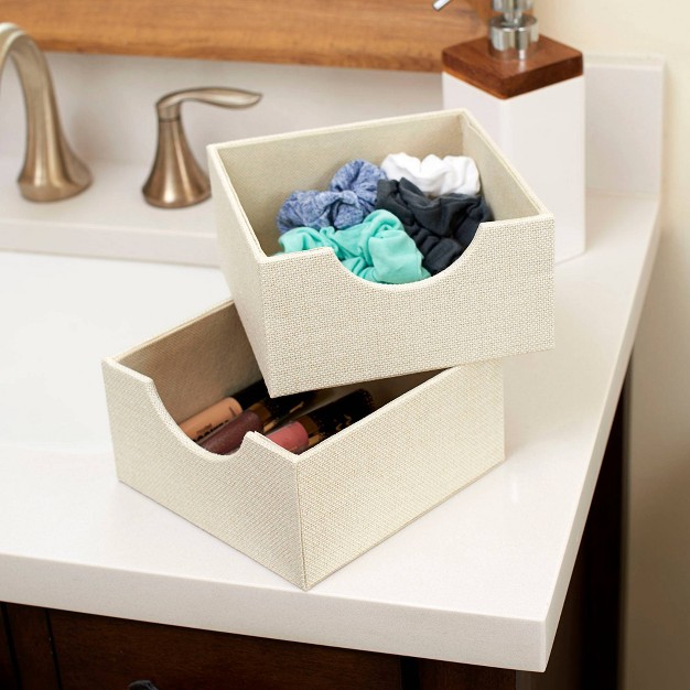 Household Essentials Set Of 2 Square Drawer Trays Cream