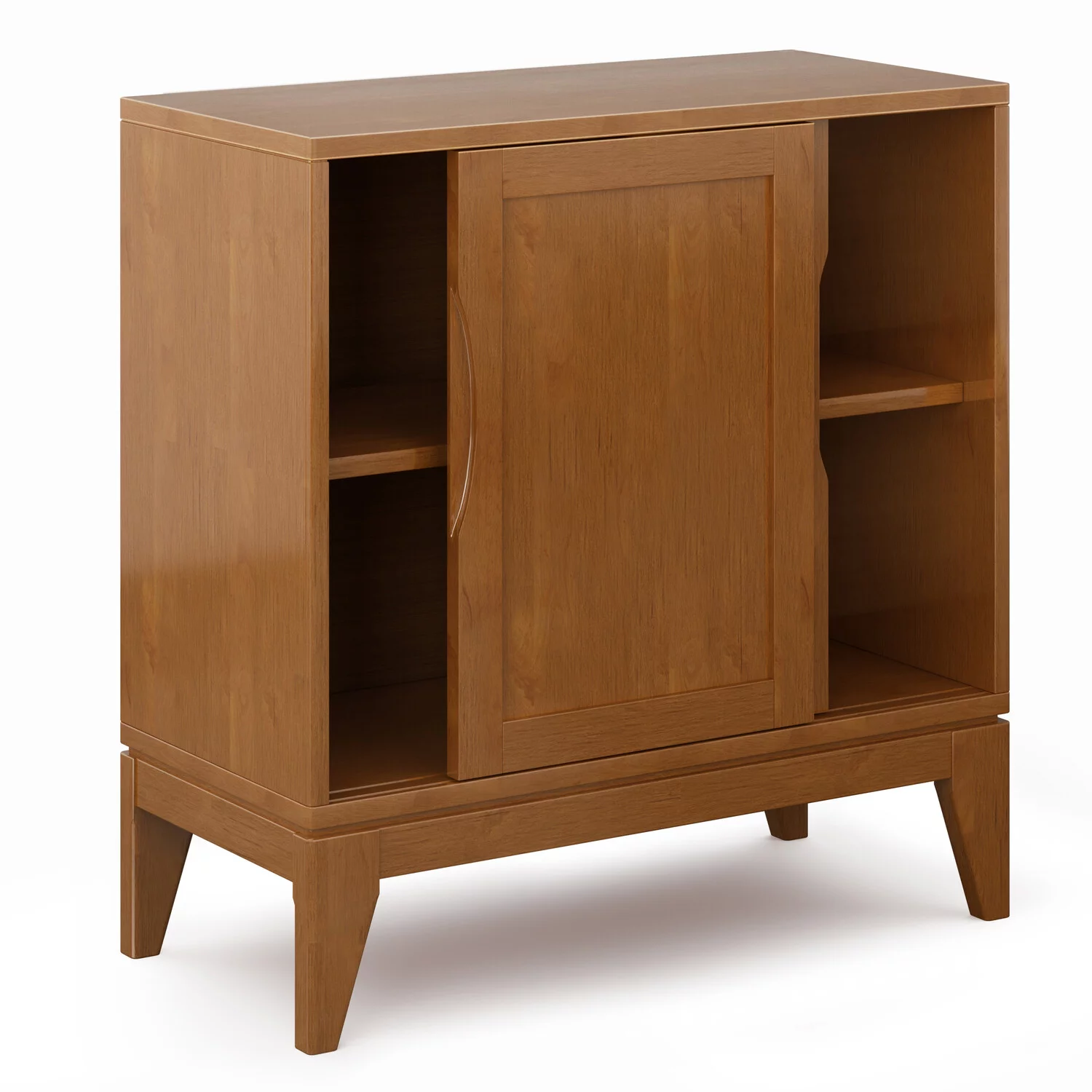 Harper SOLID HARDWOOD 30 inch Wide Mid Century Modern Low Storage Cabinet in Teak Brown