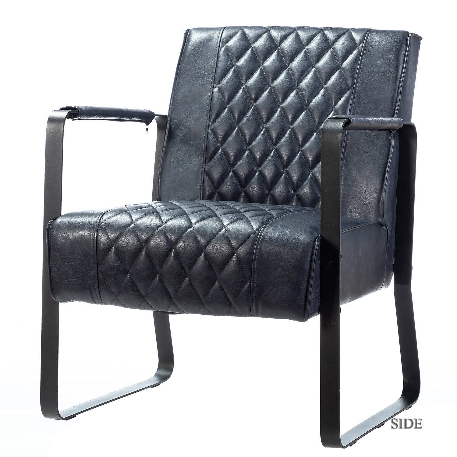 Lagash Lesuire PU Chair with Tufted Back - Blue
