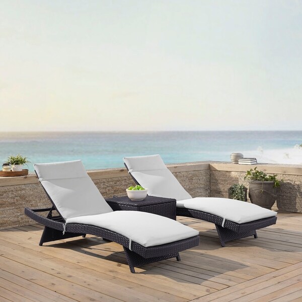 Biscayne Chaise Lounge with White Cushion