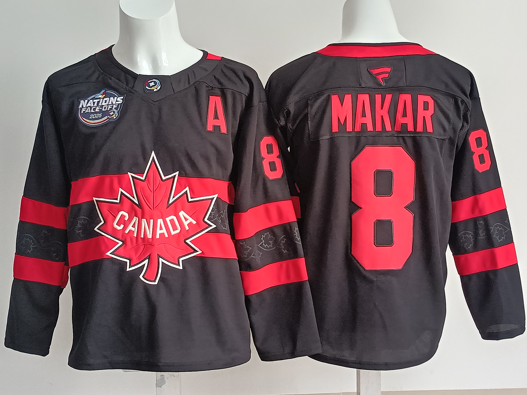 Men's Canada 2025 4 Nations Face-Off Cale Makar #8 Fanatics Black Player Jersey