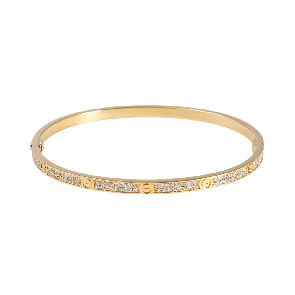 Cartier Love Pave Bracelet 18K Yellow Gold Diamond N6710600