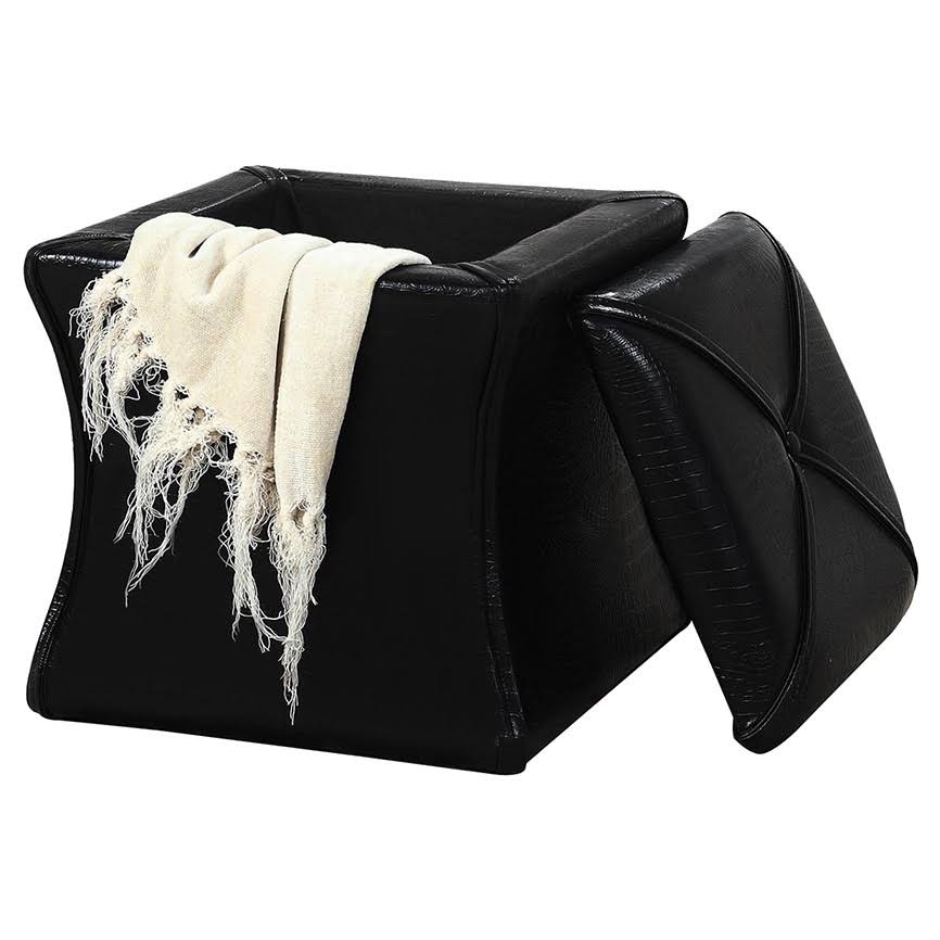 Ore International 17.5x22 Black Croc Svelte Storage Seating