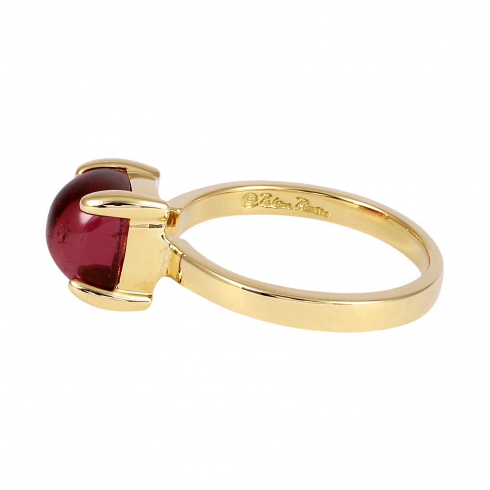 Tiffany & Co. Paloma Picasso Sugar Stack Ring 18K Yellow Gold Pink Tourmaline
