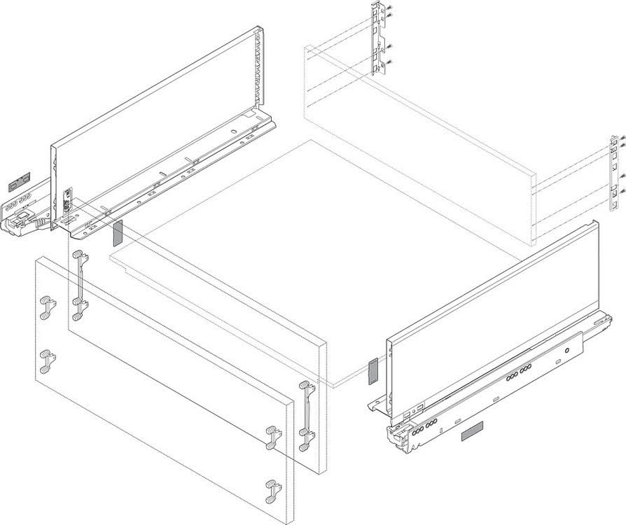 Blum LEGRABOX C 11x22 Drawer Profile Left/Right Orion Gray 770C2702S