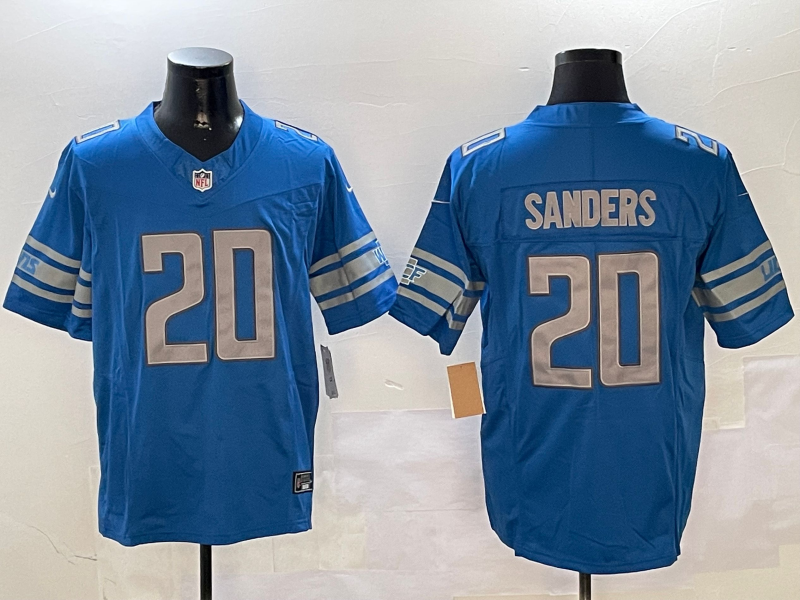 Men's Detroit Lions Barry Sanders #20 Blue Game Retired Player Jersey