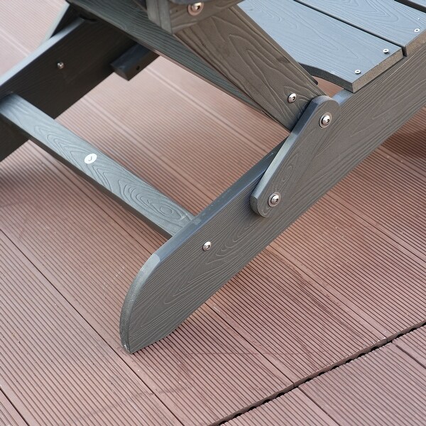 Clihome HIPS Folding Patio Adirondack Chair with Pullout Ottoman