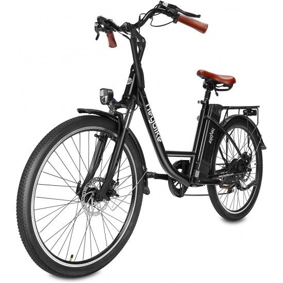Electric Bike 350W Electric City Cruiser Bicycle-Up to 40 Miles- Removable Battery, 7-Speed and Dual Shock Absorber, 26″ Electric Commuter Bike for Adults
