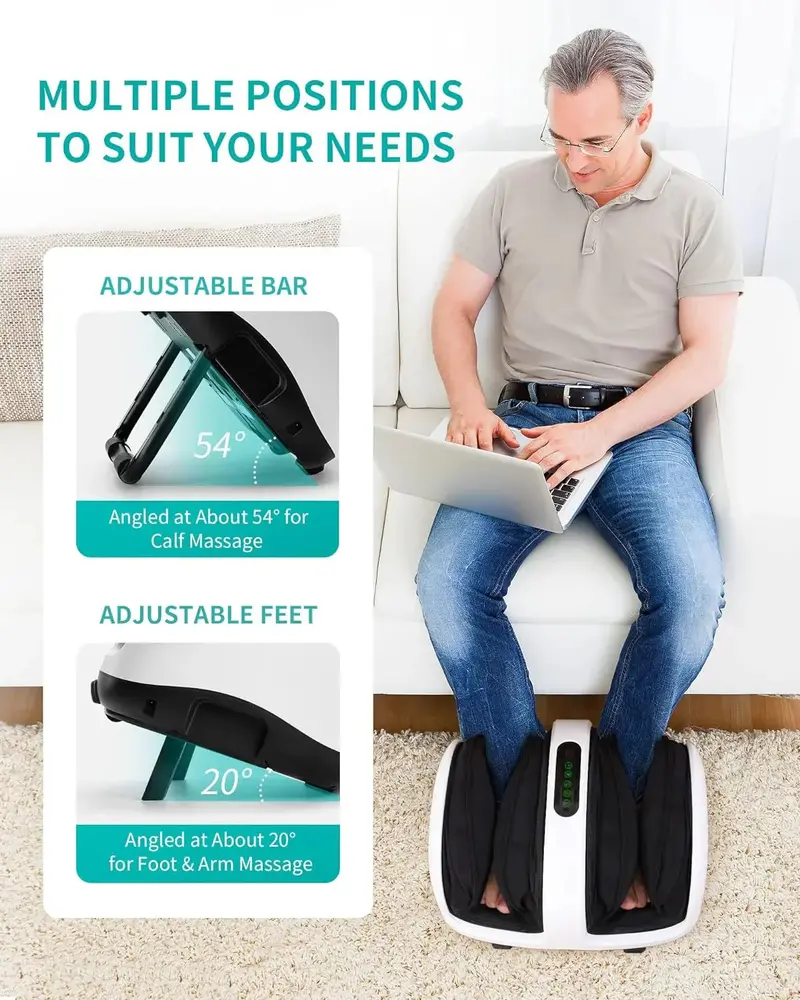 Shiatsu Foot and Calf Massager – Rechargeable Therapeutic Foot Roller with Heat Option