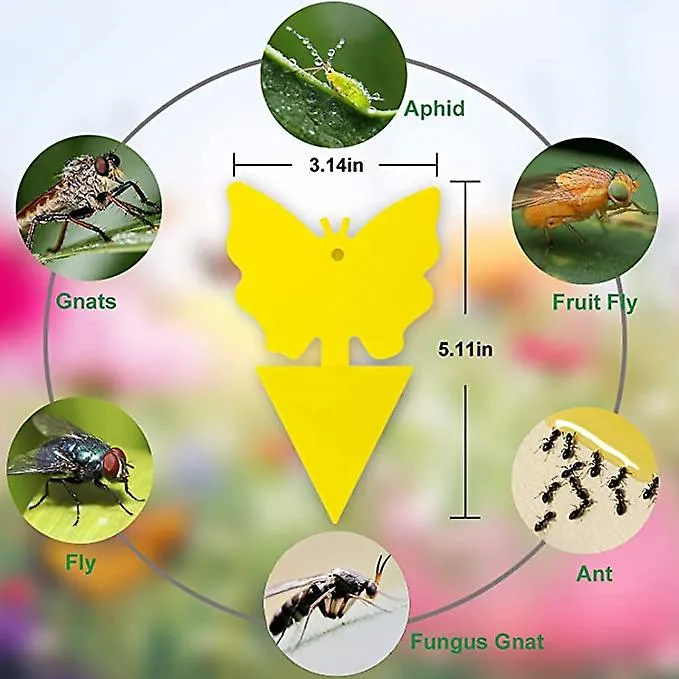 50pcs Plug-in Fly Trap Yellow Plates Sticker Plant Protection Against Insect Traps Aphids
