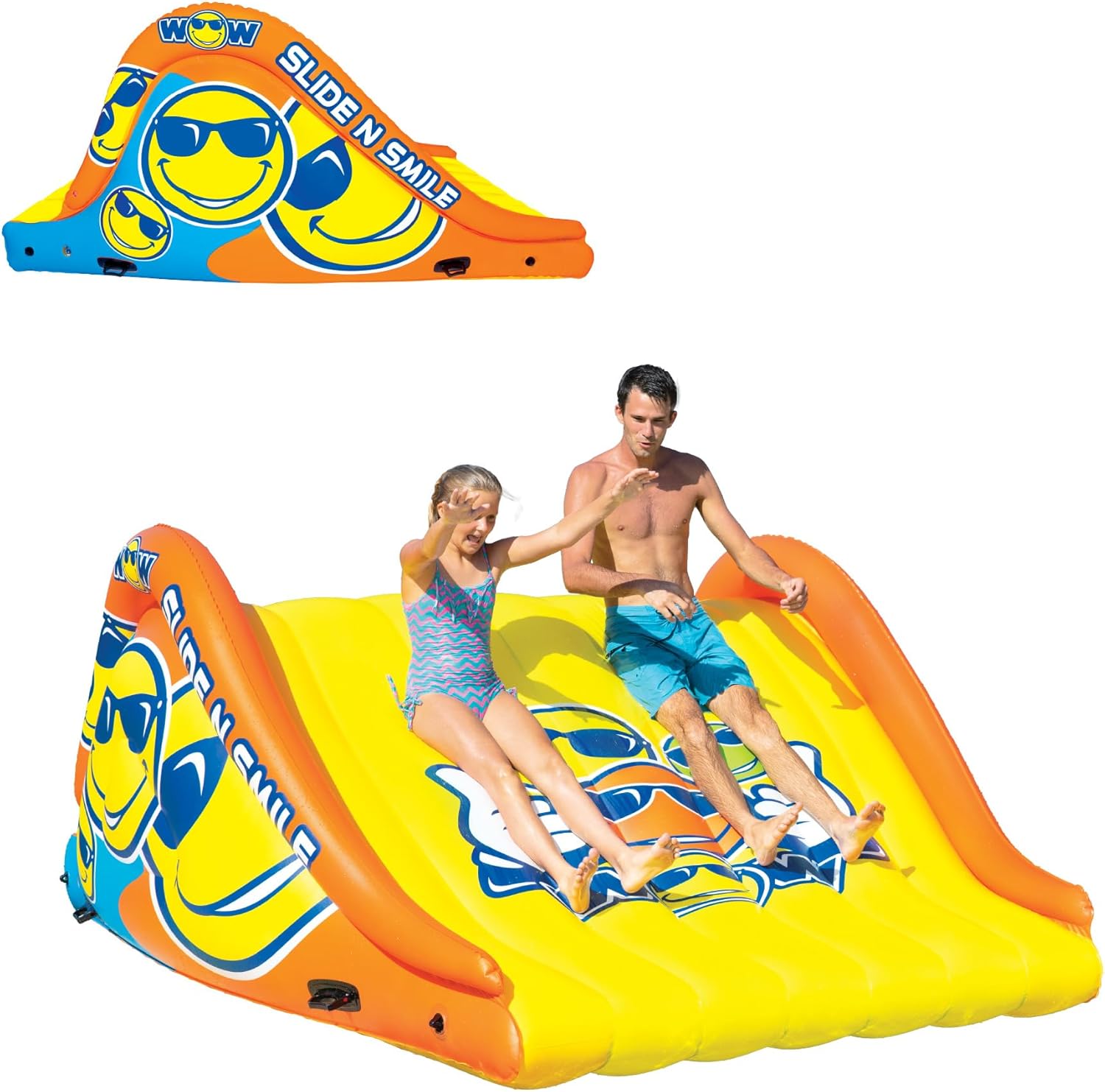 Slide N Smile Slide with 2 Lanes, Giant Floating Water Slide for Adults and Kids