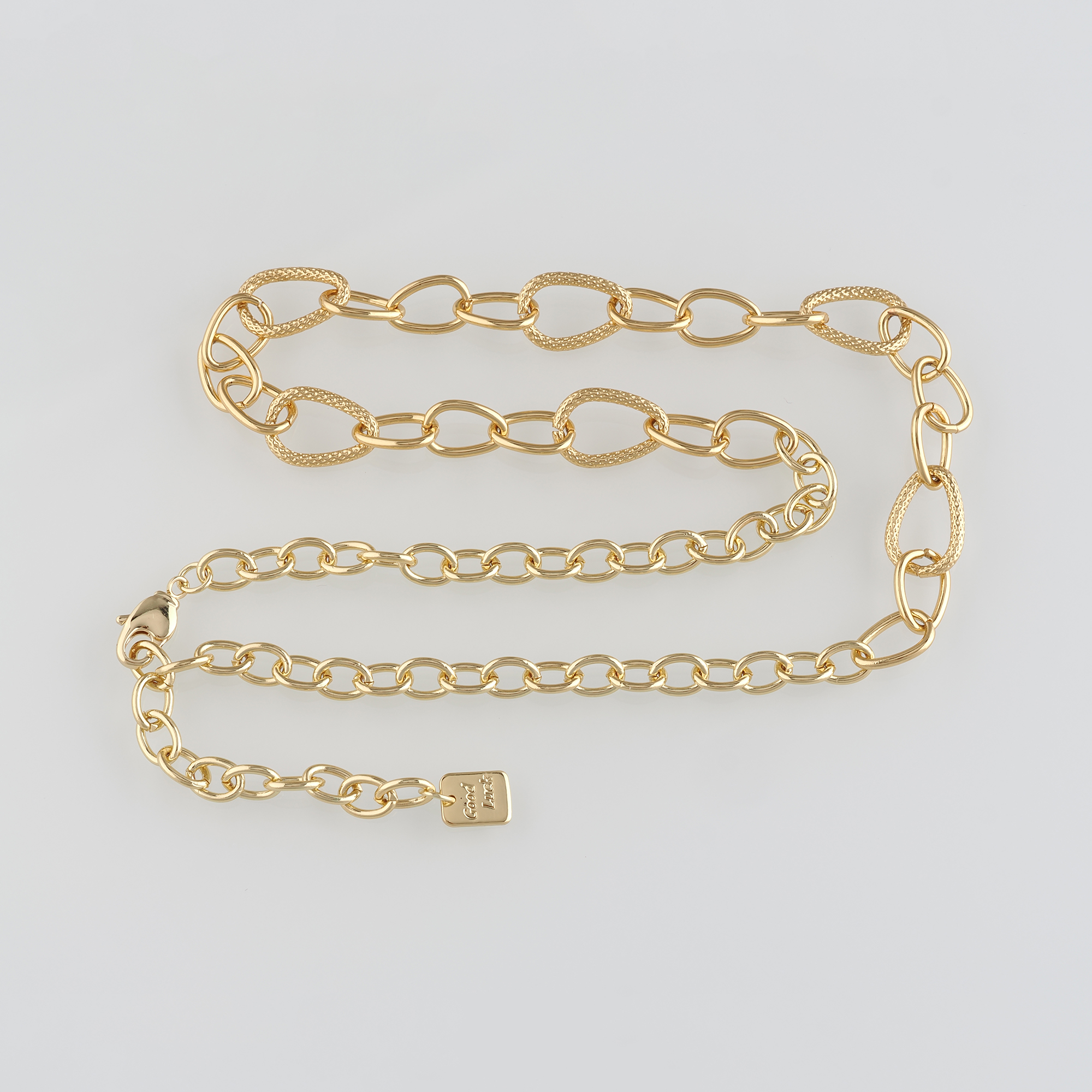 18K Gold Filled Oval Link Necklace,Cable Chain,Minimalist Necklace,Teardrop Chain Necklace,Adjustable Necklace