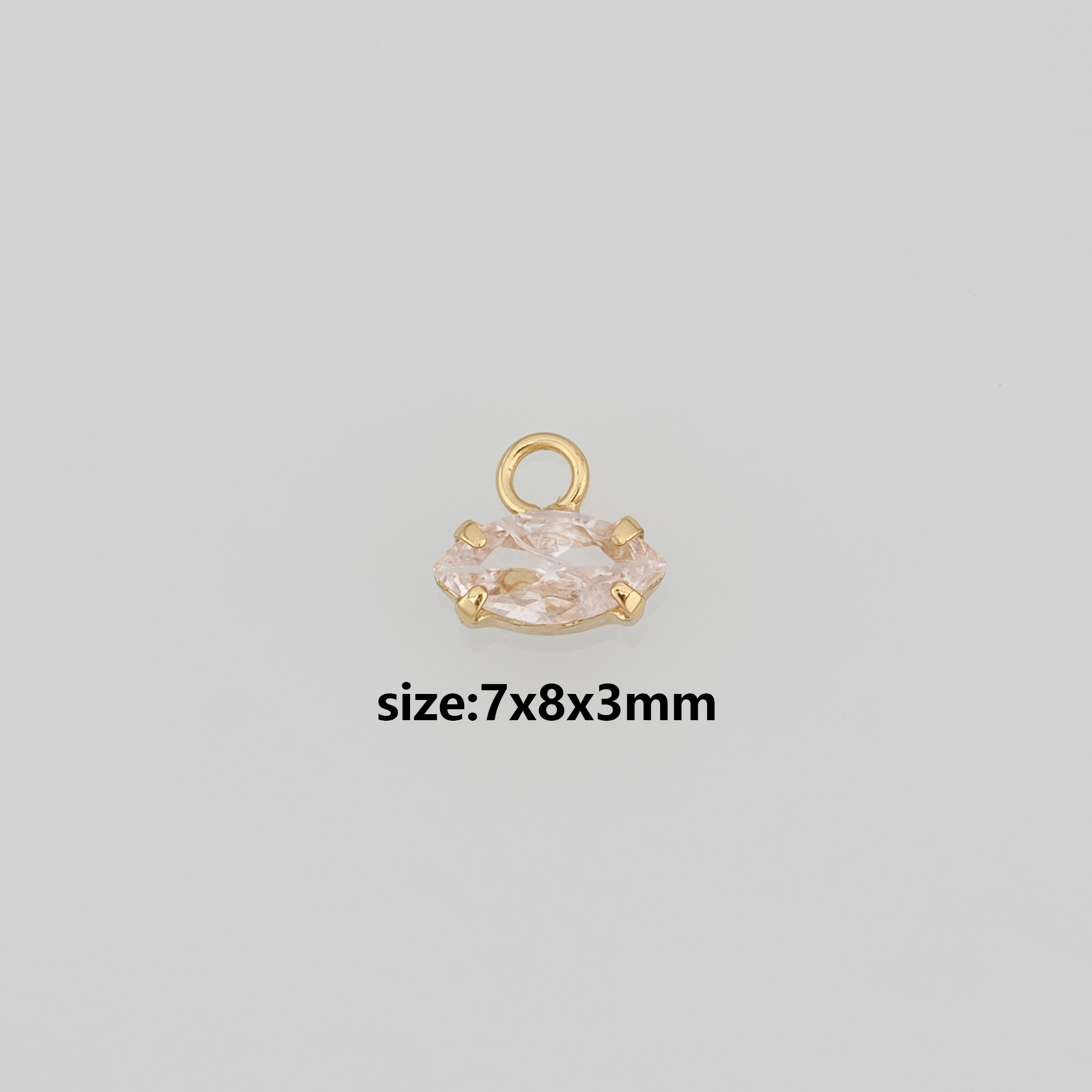 18K Gold Filled Oval Pendant,CZ Micro Pave Oval Charm Earrings Necklace for DIY Jewelry Making Supply