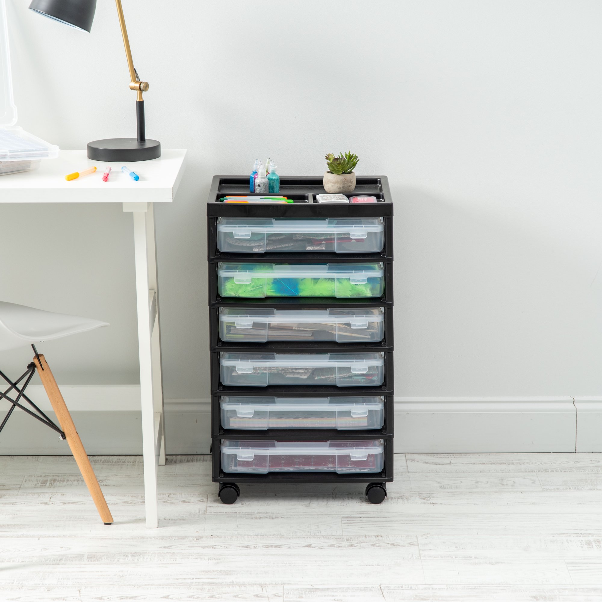 Iris 6 Case Rolling Scrapbook Cart