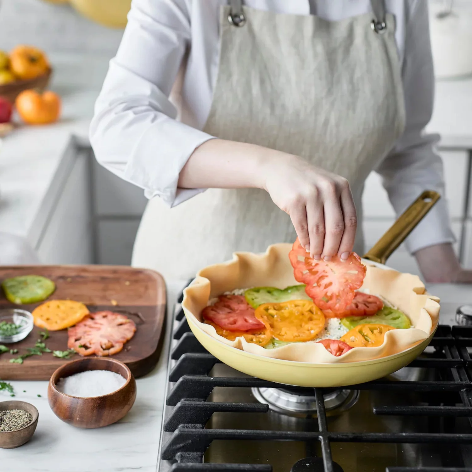 GreenPan Reserve Ceramic Nonstick 10-Piece Cookware Set | Sunrise with Gold-Tone Handles