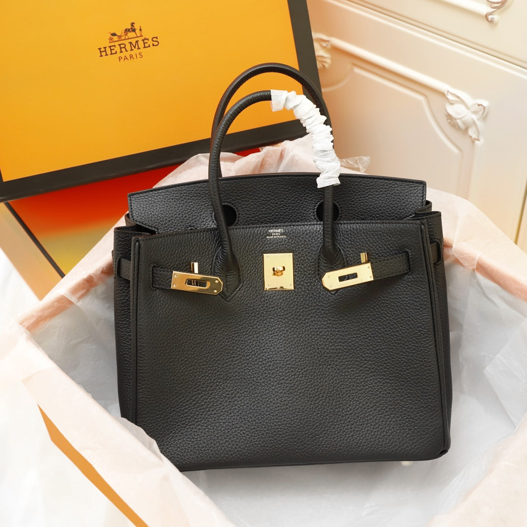 Hermes Birkin Bag 35 Black Togo Gold Hardware
