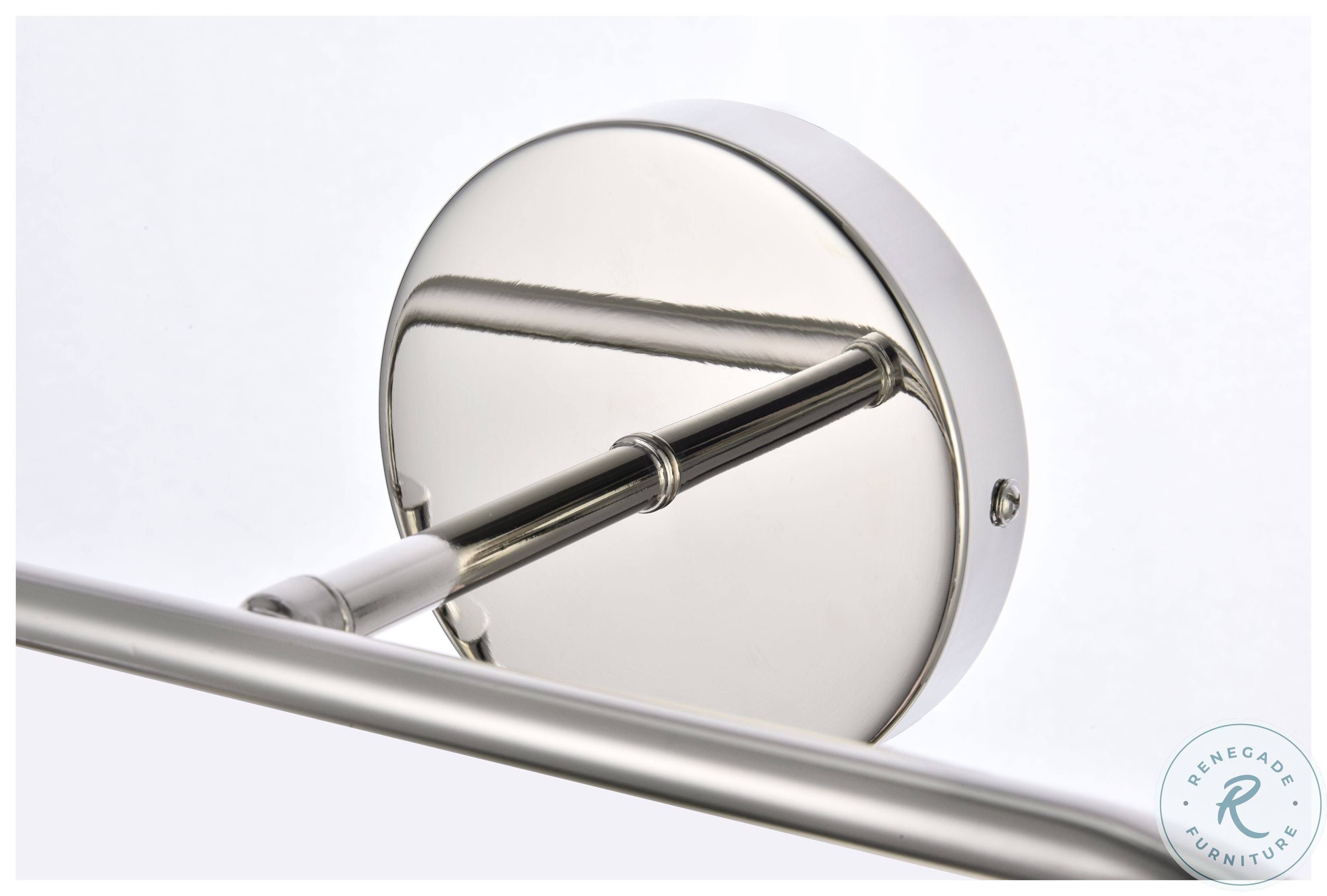 Elegant Hanson 2 Lights Bath Sconce in Polished Nickel with Frosted Shade LD7032W19PN