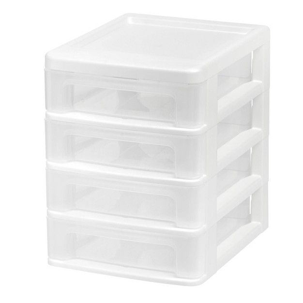 Iris 4 Drawer Desktop Organizer Compact White