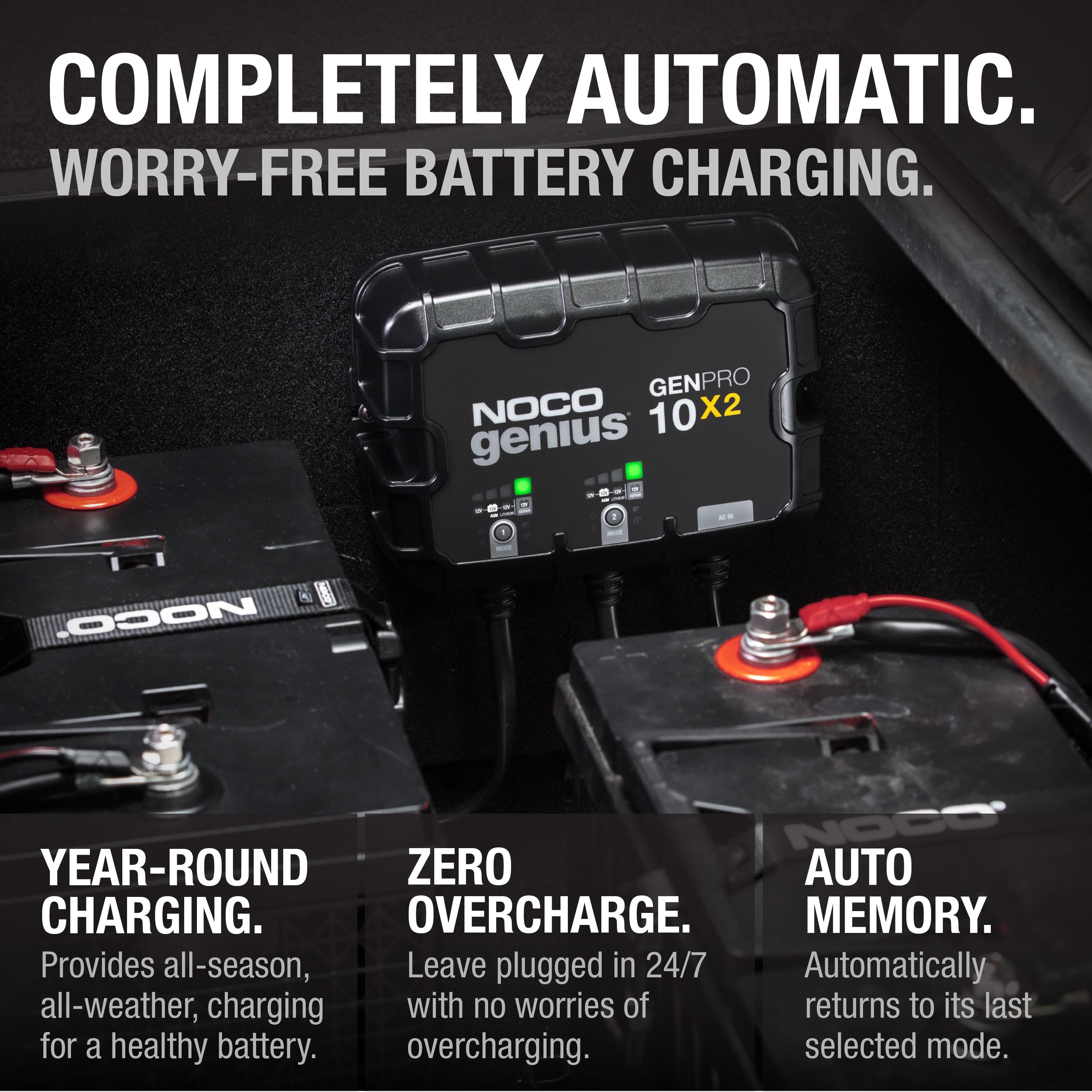 NOCO Genius GENPRO10X2 2-Bank 20A (10A/Bank) 12V Onboard Battery Charger