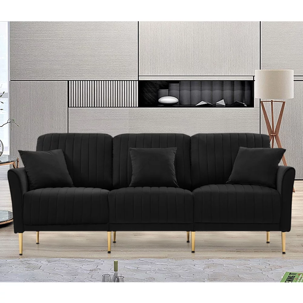 Black Velvet Sofa, 82