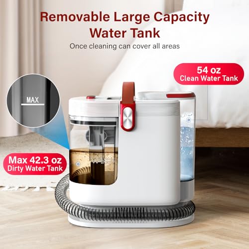 Portable Carpet Cleaner Machine, Carpet Shampooer, 15Kpa Upholstery Cleaner with 3 Tools, 54oz Large Water Tank, 16.4ft Power Cord, Spot and Stain Deep Cleaner for Rug, Couches, Car,azure
