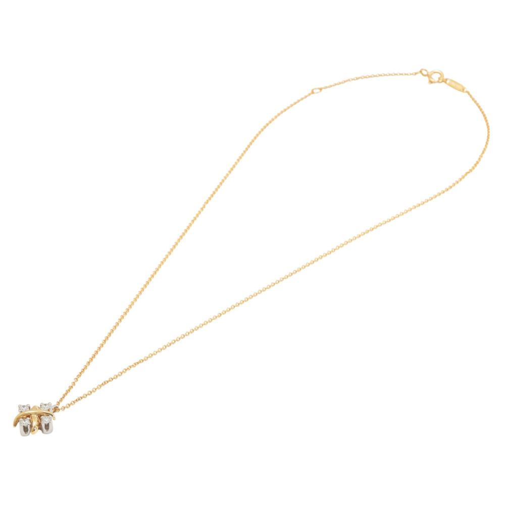 Tiffany & Co. Schlumberger Rin Necklace Platinum & 18K Yellow Gold Diamond 60022674
