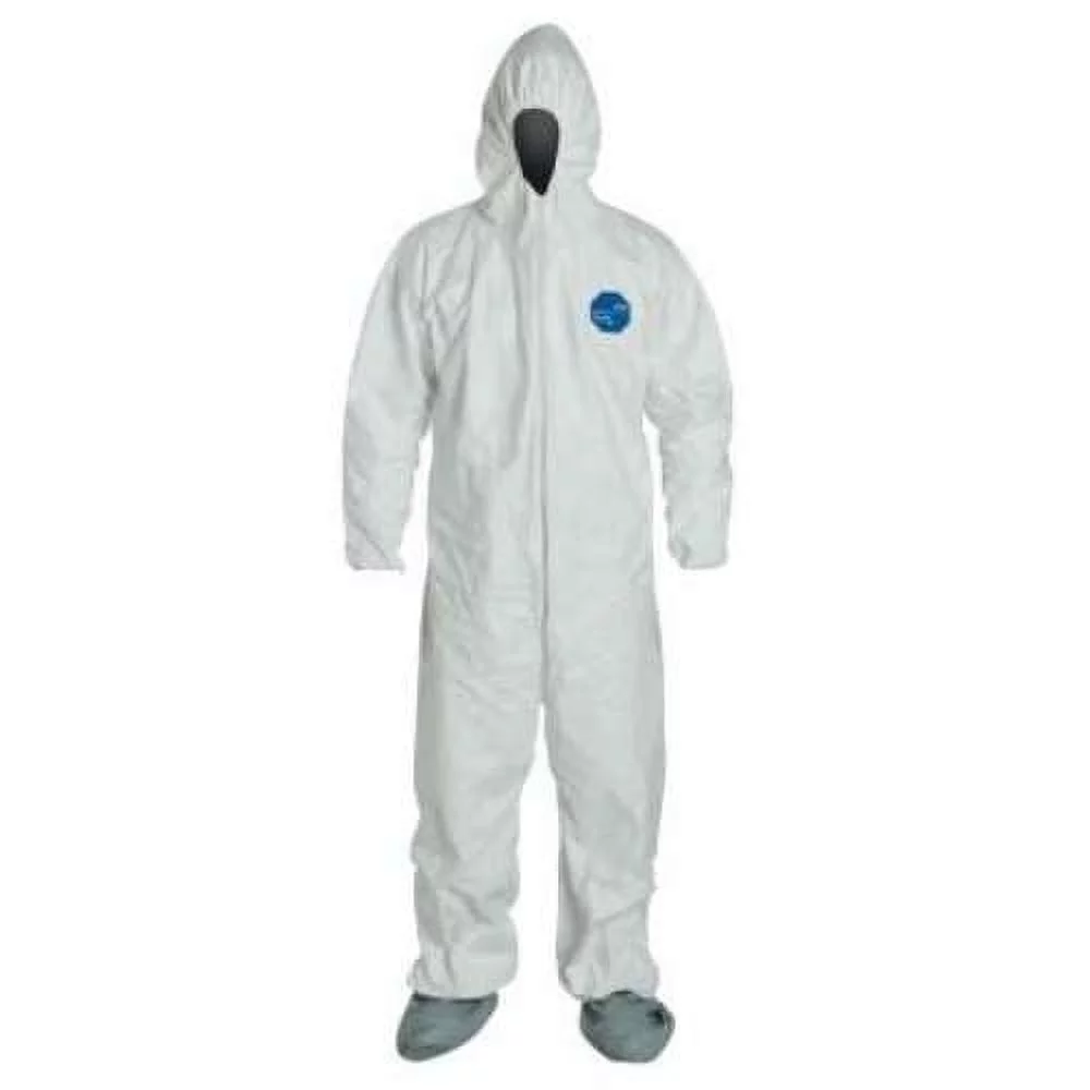 Dupont Hooded Coverall w/Boots,White,5XL,PK25  TY122SWH5X0025NF