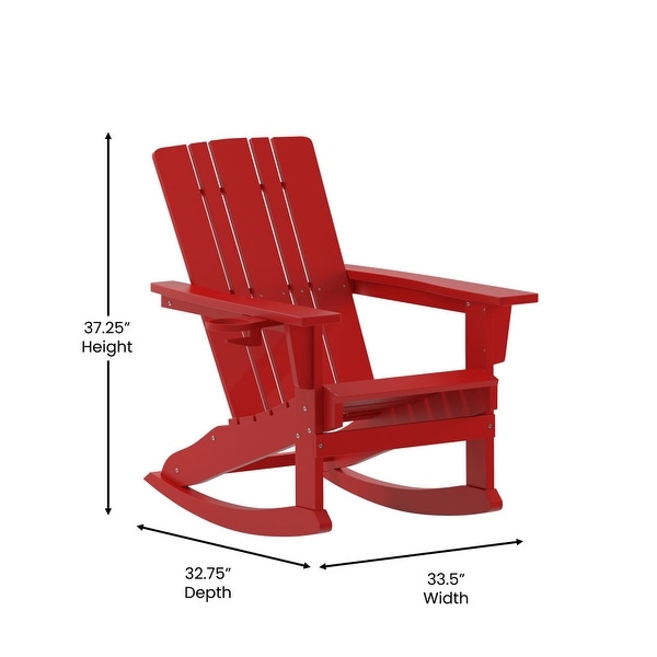 AllWeather Rocking Adirondack Chair with Swiveling Cupholder