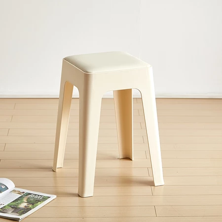 Soft pack square stool thickened plastic stool home stackable modern simple living room high board chair stool