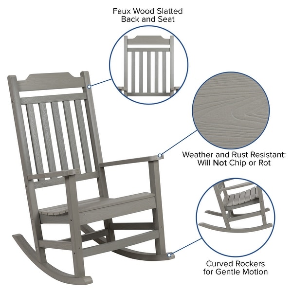 2 Pack AllWeather Faux Wood Rocking Chair