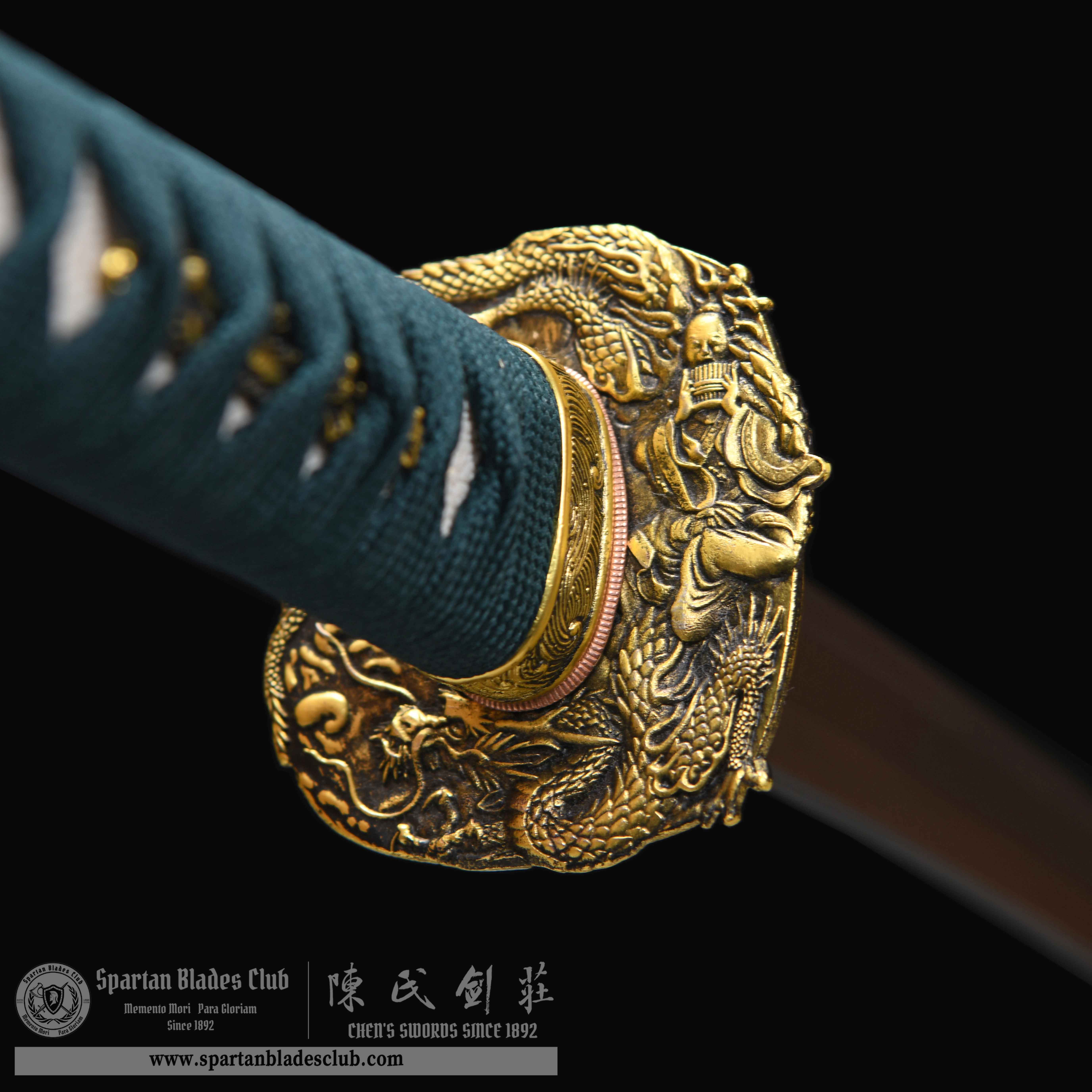 HY158 | QingLoong Samurai | Katana | Tamahagane steel | Sanshoku Togi(Tri-Color Polishing) | Loong(Chinese Dragon) | Battle-Ready | Full-tang | Spartan Blades Club | CHEN'S SWORDS 1892 - Spartan Blades Club - 陳氏劍莊1892