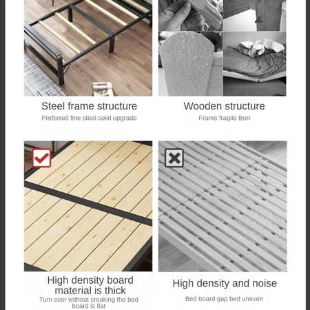 Foldable Bed Wood Board Frame Bedroom Furniture Bed Base Katil Single Besi Lipat Katil Bujang