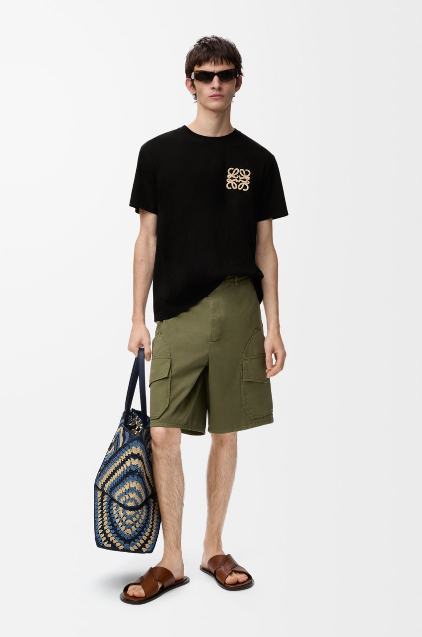 LOEWE  T-shirt in lightweight cotton featuring a two-tone Anagram crafty embroidery