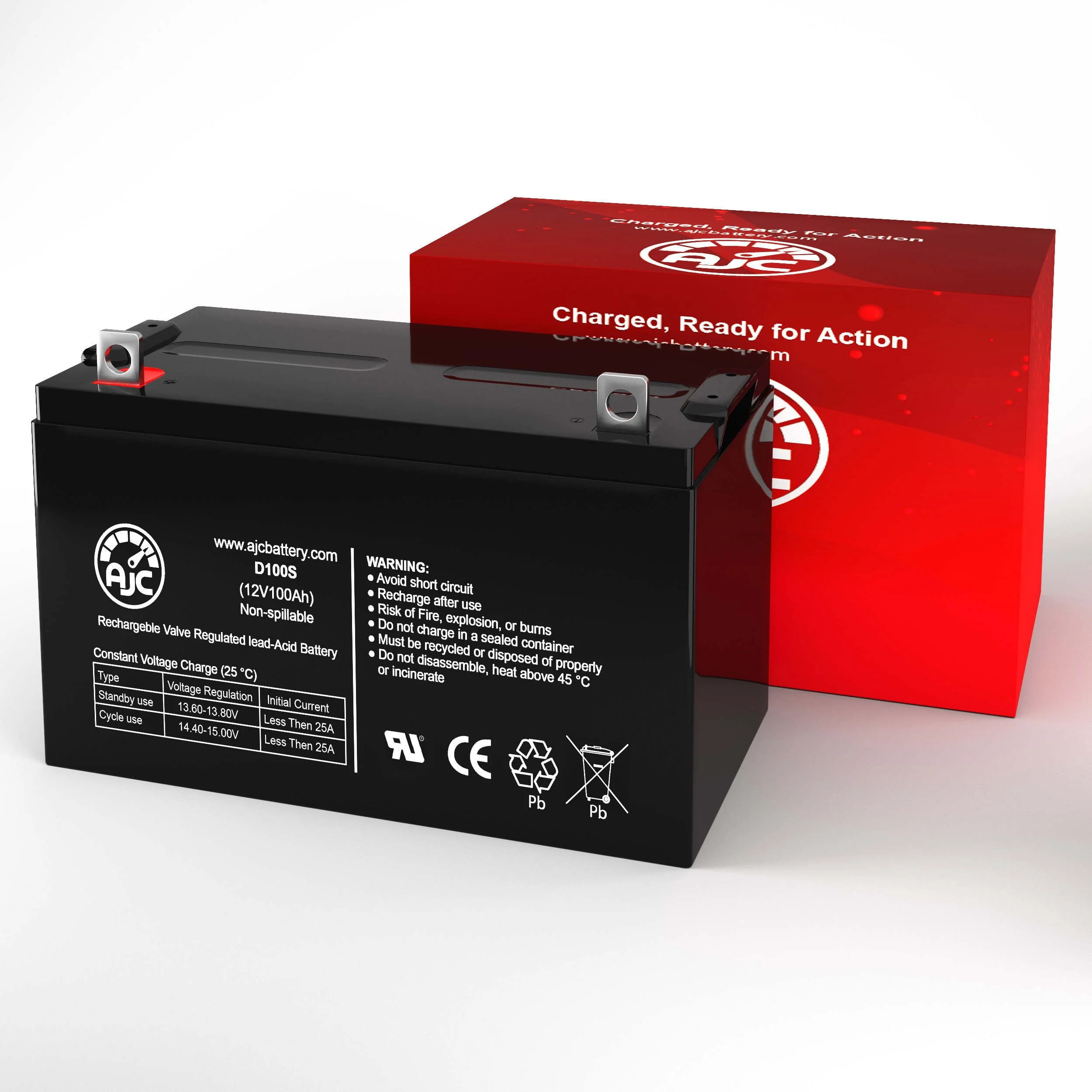 Power Kingdom PK100L-12 12V 100Ah Sealed Lead Acid Battery - This Is an AJC Brand Replacement