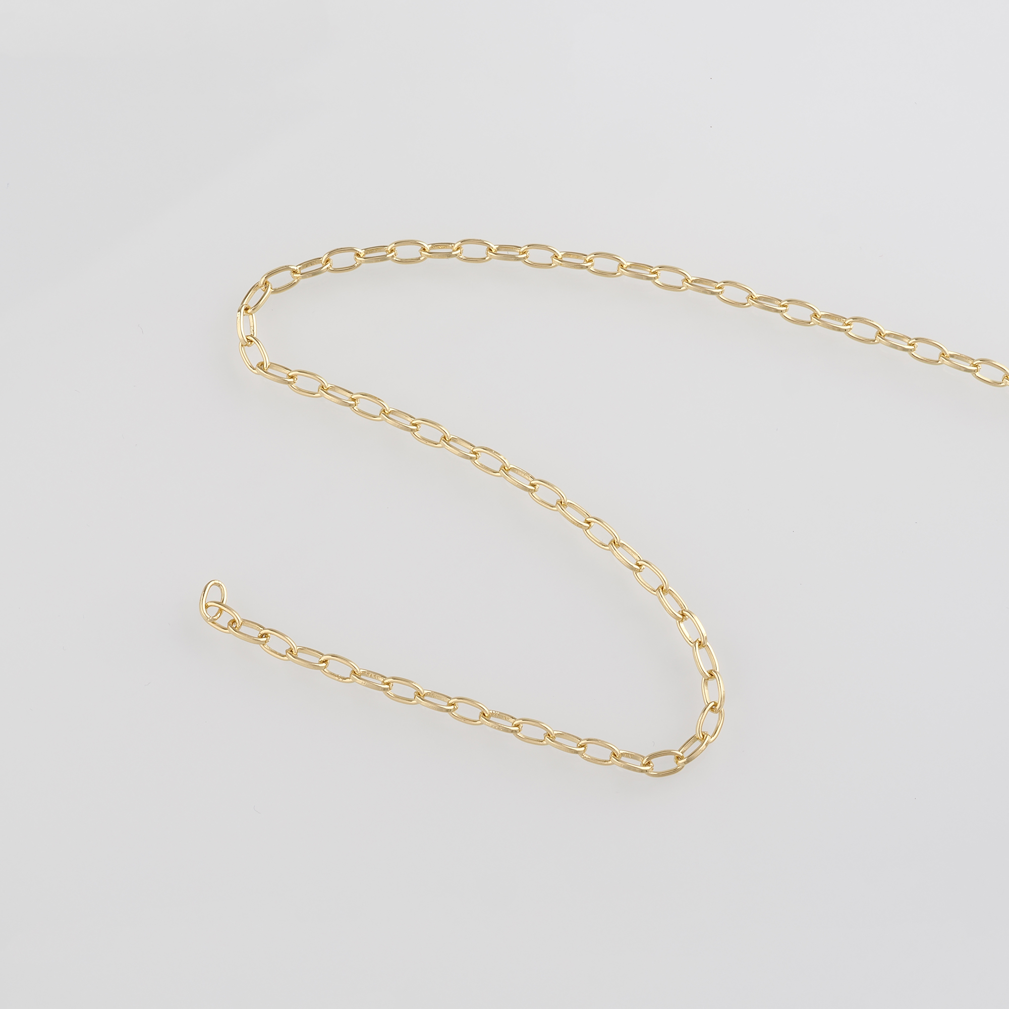 18K Gold Filled Paper Clip Chain Necklace,Dainty Link Chain,Gold Oval Chain Necklace for DIY Jewelry Making Supply