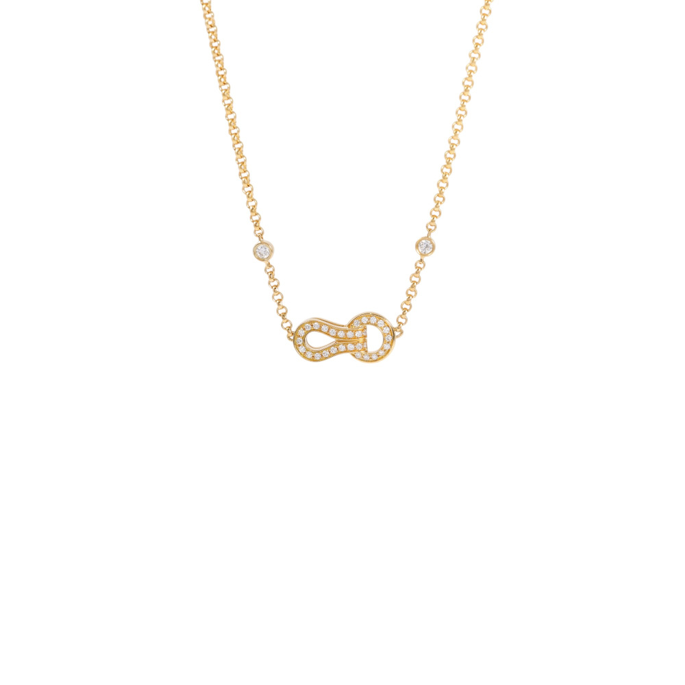 Cartier Agraf Necklace 18K Yellow Gold Diamond