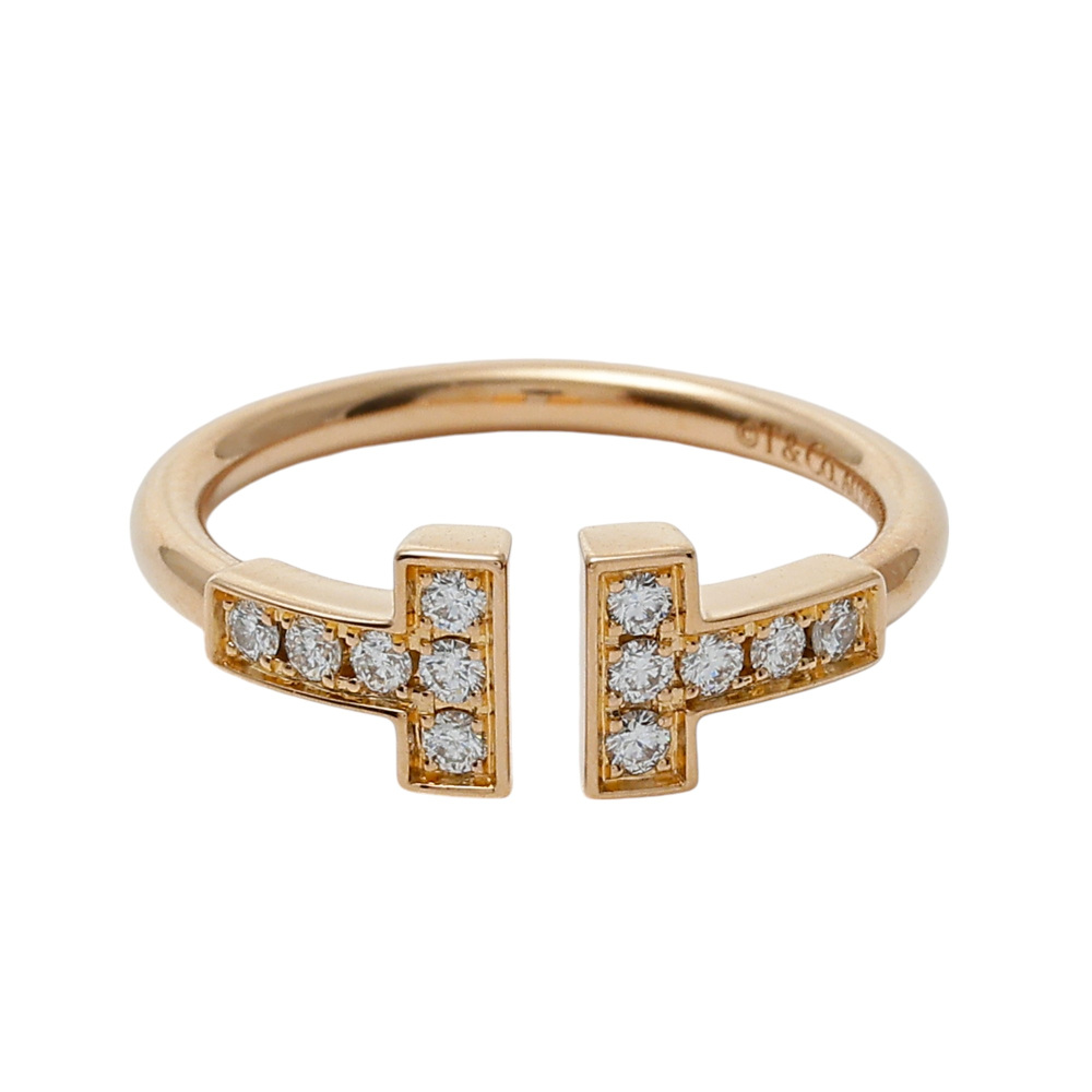 Tiffany & Co. Tiffany T Diamond Wire Ring 18K Rose Gold 60147323