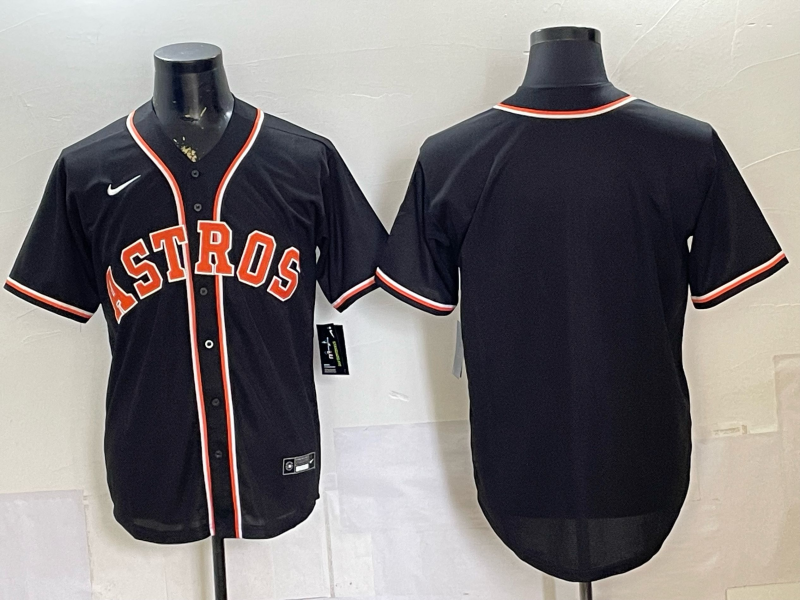 Men's Houston Astros Fashion Replica Black Out Jersey