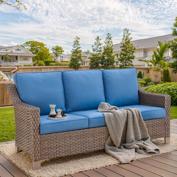 3Seat Outdoor Rattan Sofa Patio Couch PE Wicker Sofa