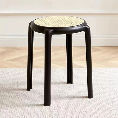 Rattan Stool Storage Kerusi Rotan Anyaman Tangan Untuk Ruang Tamu & Balkoni